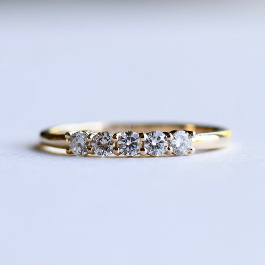 14K Five Stone Wedding Ring