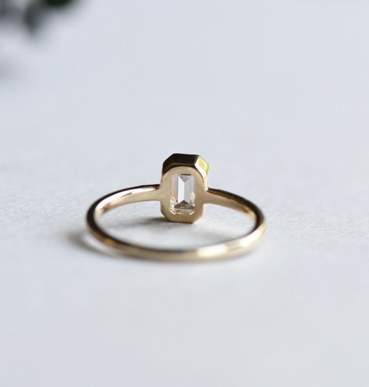 14k 0.5 Carat Emerald Cut Ring