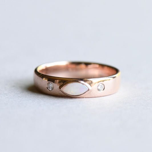 14K Opal Marquise Band