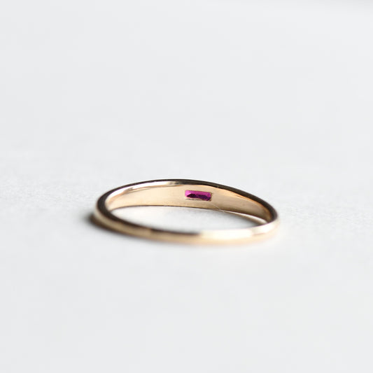 14K Baguette Ruby Ring