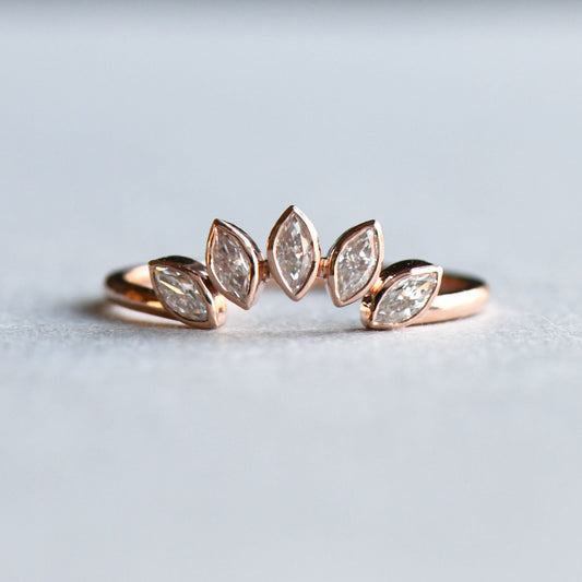 14k Rose Gold Tiara Marquise Ring