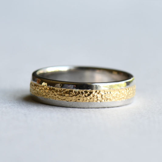 22k Two Tone Wedding Band