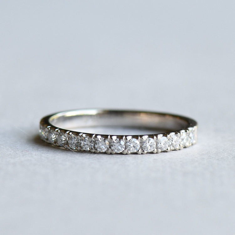 14K White Gold Diamond Band