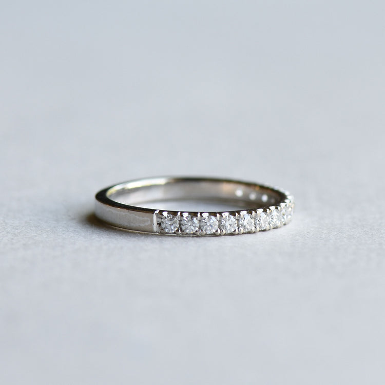 14K White Gold Diamond Band