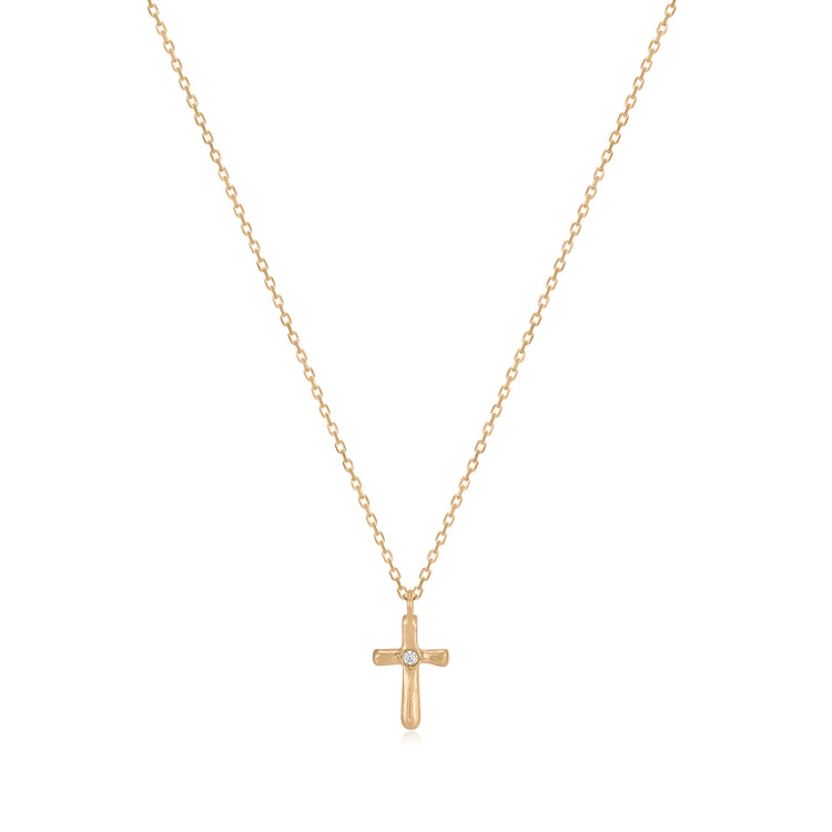 14k Diamond Cross Necklace