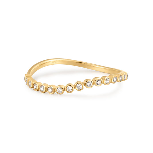 14K Petite 1.3mm Diamond Curve Band