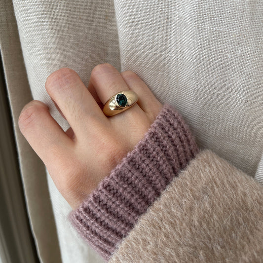 14k Parti Sapphire Dome Ring