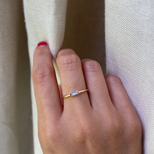 14K Baguette Diamond Ring