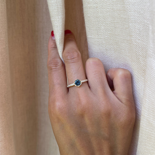 14K Sapphire Diamond Ring