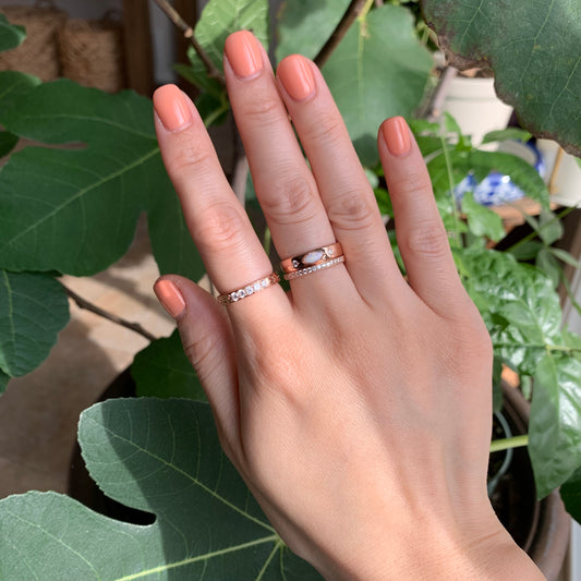 14K Opal Marquise Band