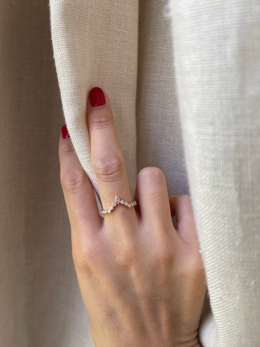 14K Rose Gold 0.6 TCW Diamond Bezel Crown