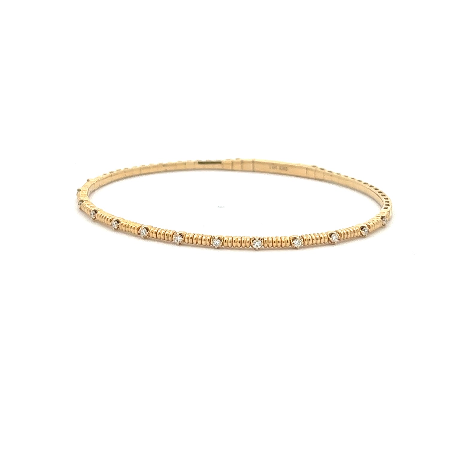 14k Gold & Flexible Diamond Bangle – Rose & Choc