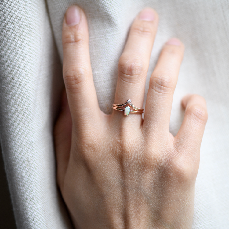 Opal Tiara Ring Set