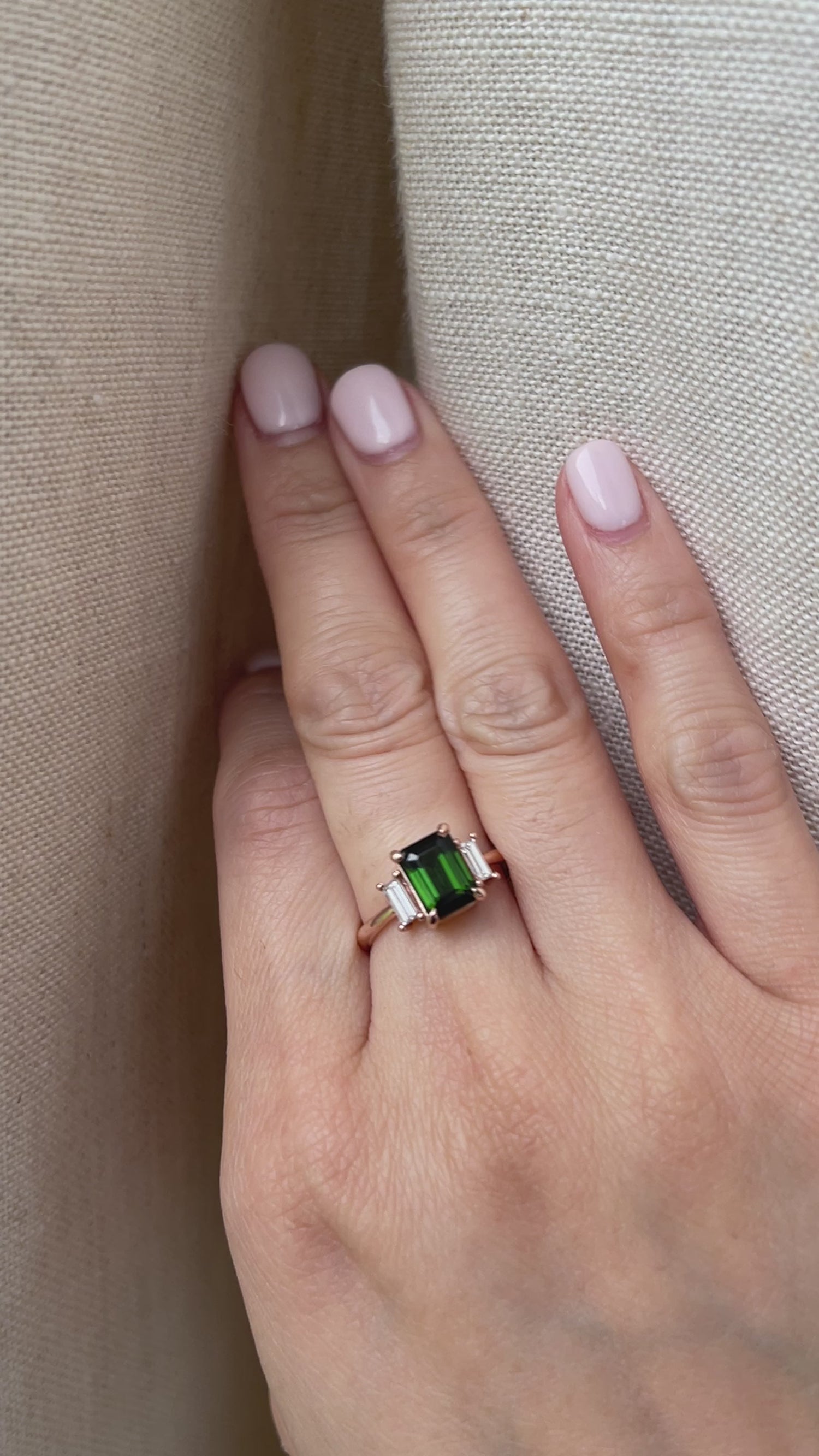 14k White Gold Neon Green Tourmaline & Diamond Ring 3.52ct | eBay