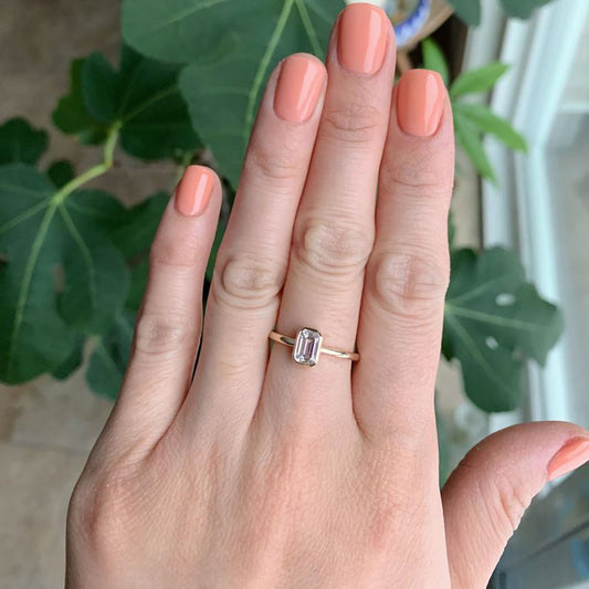 14k 0.5 Carat Emerald Cut Ring