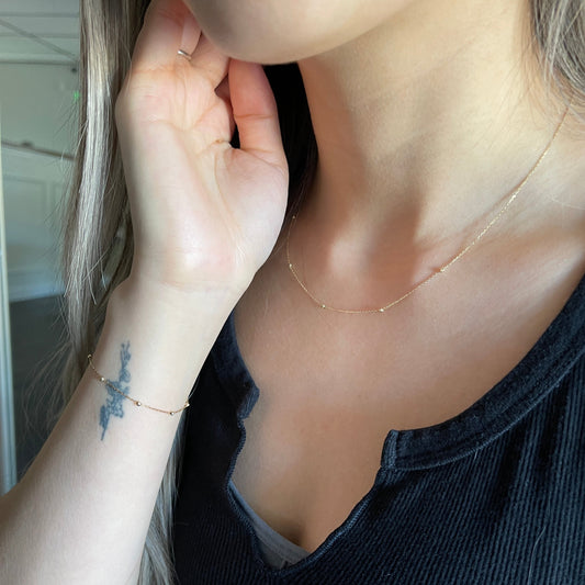 14K Necklace and Bracelet Set