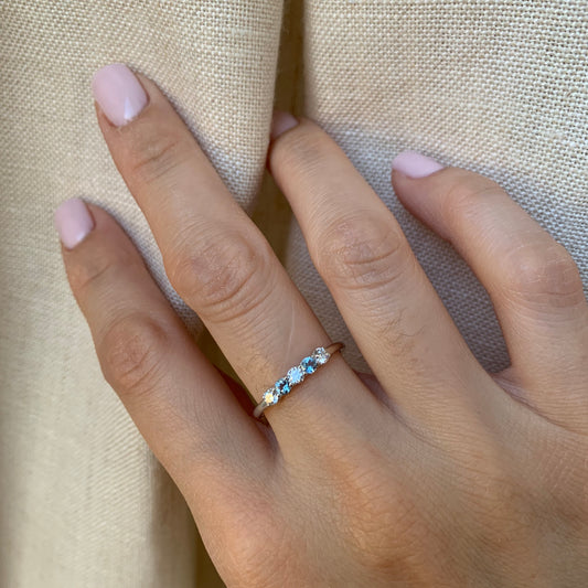 14K Five Stone Ring